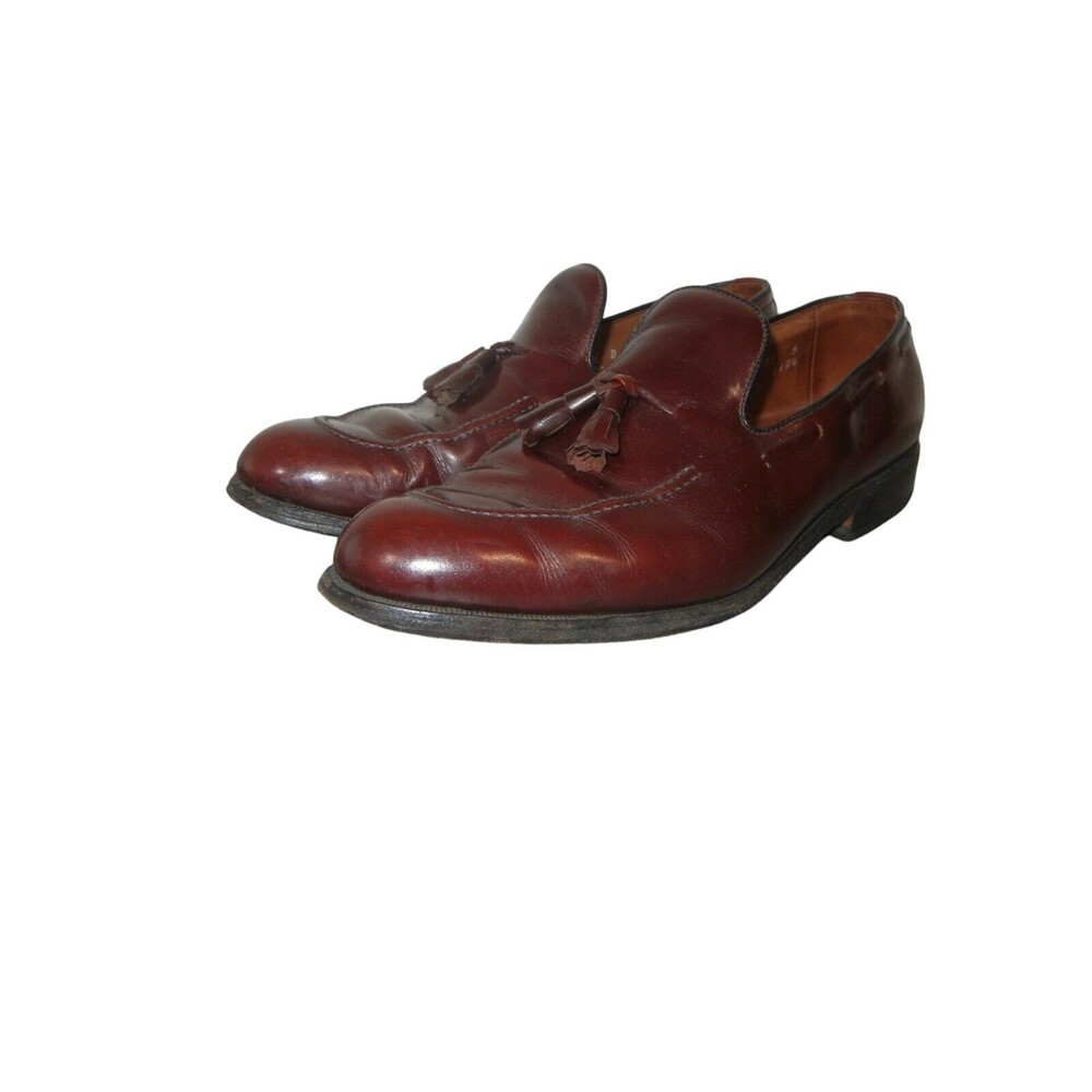 Allen Edmonds Shoes Men 10.5 D Grayson Burgundy Tassel Leather Loafer Slip On